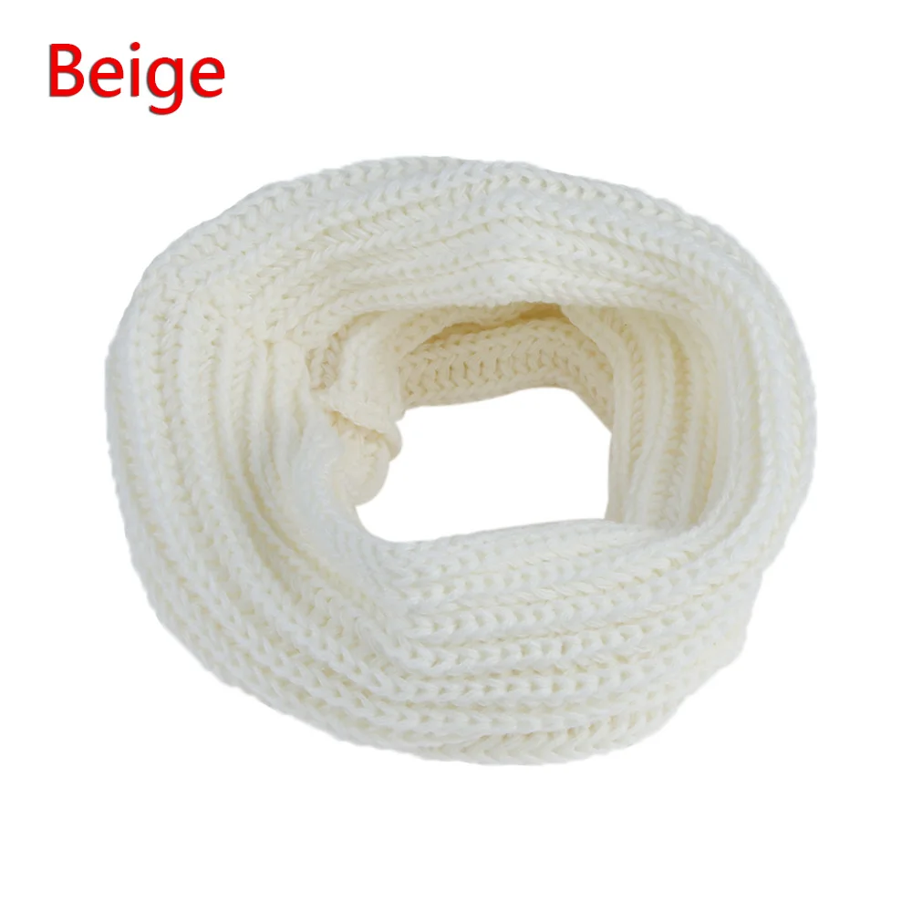 B-beige 1 шт., Зимний теплый шарф-хомут, Круглый вязаный шарф для женщин и девочек, вязаный шерстяной шарф с круглым вырезом, Одноцветный шарф-снуд Infinit - Цвет: B-beige