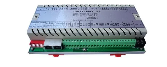Многоканальный DMX512 декодер точечный источник света для водителя 27 канал светодиодный контроллер