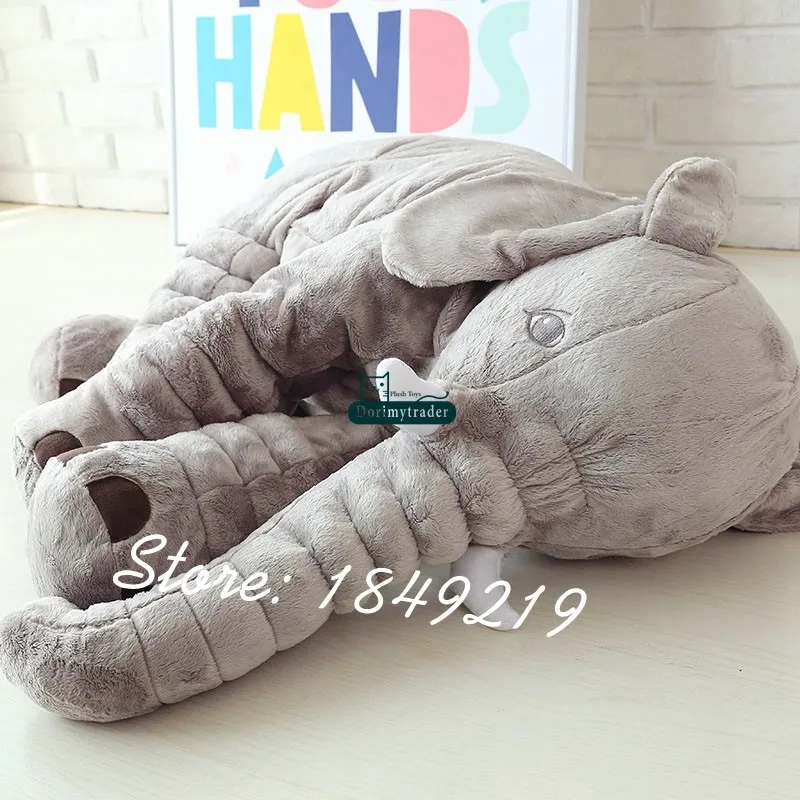 Dorimytrader 120 ( Full Length ) Plush Cartoon Elephant Toy Giant Animal Grey Doll Baby Present DY61222 (8)
