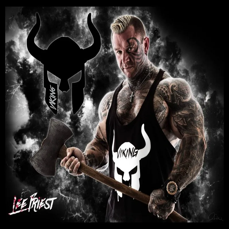 Новинка, брендовая одежда для бодибилдинга, фитнеса, майка, мужская майка с принтом викингов для тренировок, Стрингер, нательная рубашка