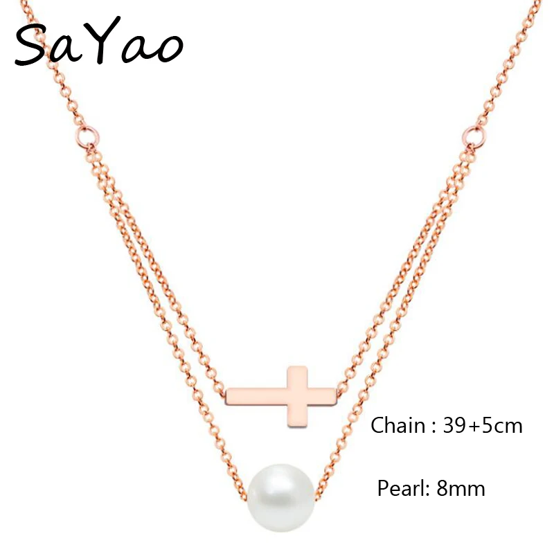 Серебряное ожерелье SaYao из высококачественной нержавеющей стали 1 шт.