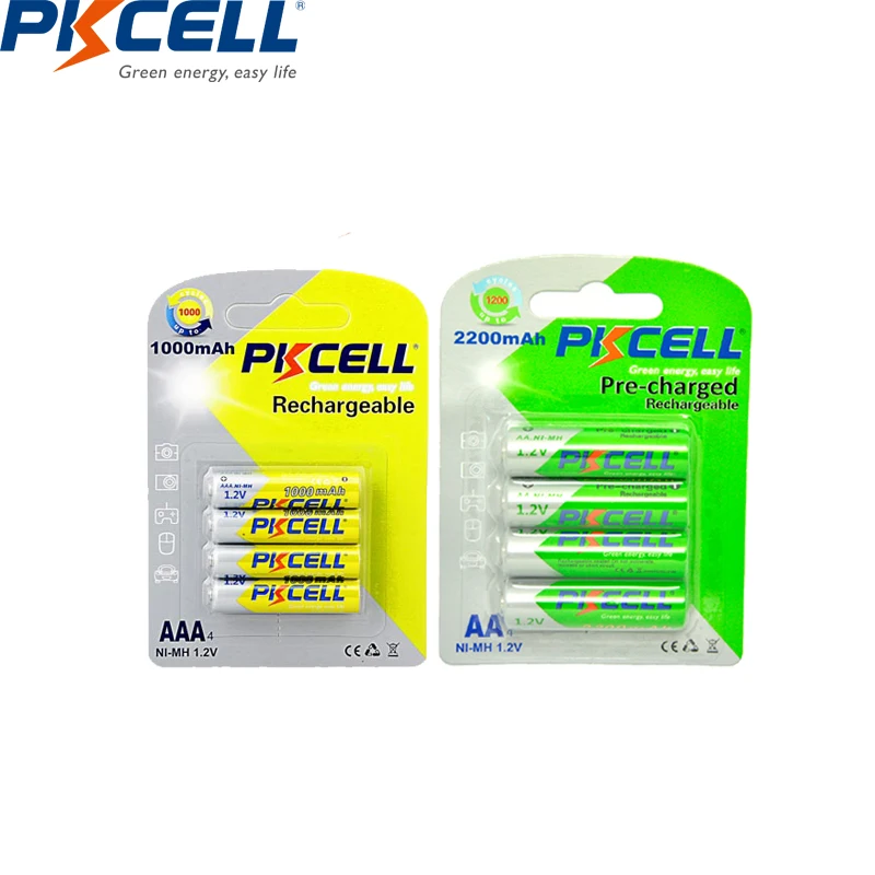 PKCELL4Pcs/Card AA 2200mAh Rechargeable Battery LSD Batteries+4Pcs/card AAA 1.2V 1000mAh Ni-MH | Электроника