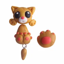 TTPAIAI 30 дизайн ручной работы Полимерная глина милые Золотые сережки кошки для женщин девочек мода мультфильм 3D животных серьги, лучший подарок