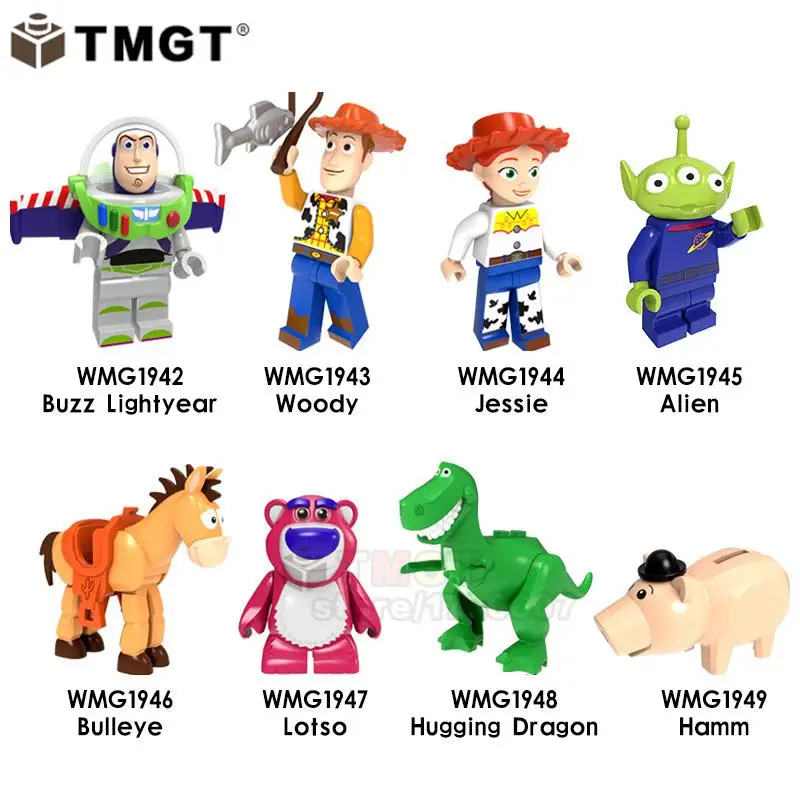 

Single Sale Toy Story Buzz Light year Woody Jessie Alien Bulleye Lot so Building Blocks Toys for Children