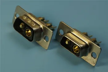 

2 Sets D-Sub Connector Receptacle & Plug 30 AMP Large Current 2 Position 2 Pin Combo 2V2 Gold Flash Panel Mount Wire Solder Cup