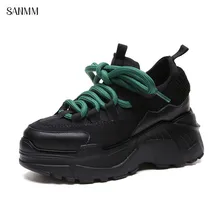 SANMM Women Comfortable Flat Platform Sneakers Height Increasing Casual Shoes Woman New Walking Shoes Mixed Colors AZ81 SANMM Women Comfortable Flat Platform Sneakers Height Increasing Casual Shoes Woman New Walking Shoes Mixed Colors AZ81