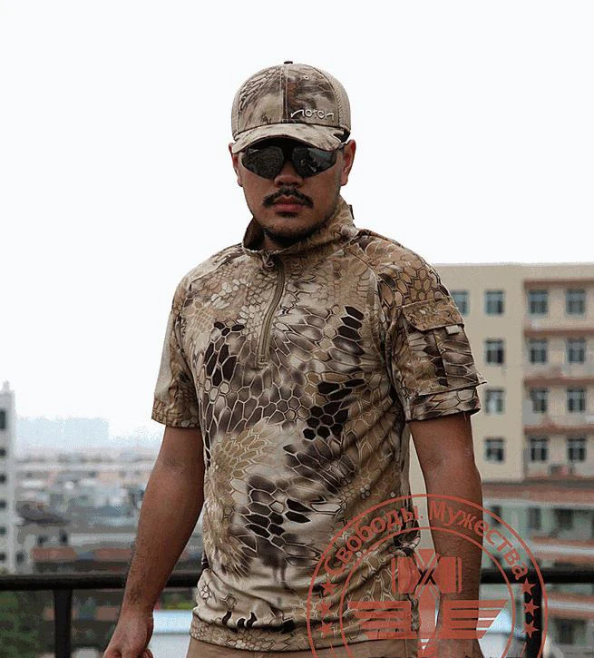 Army Quality T Shirt Men Summer Outdoors font b Hunting b font Camouflage Mens T shirt