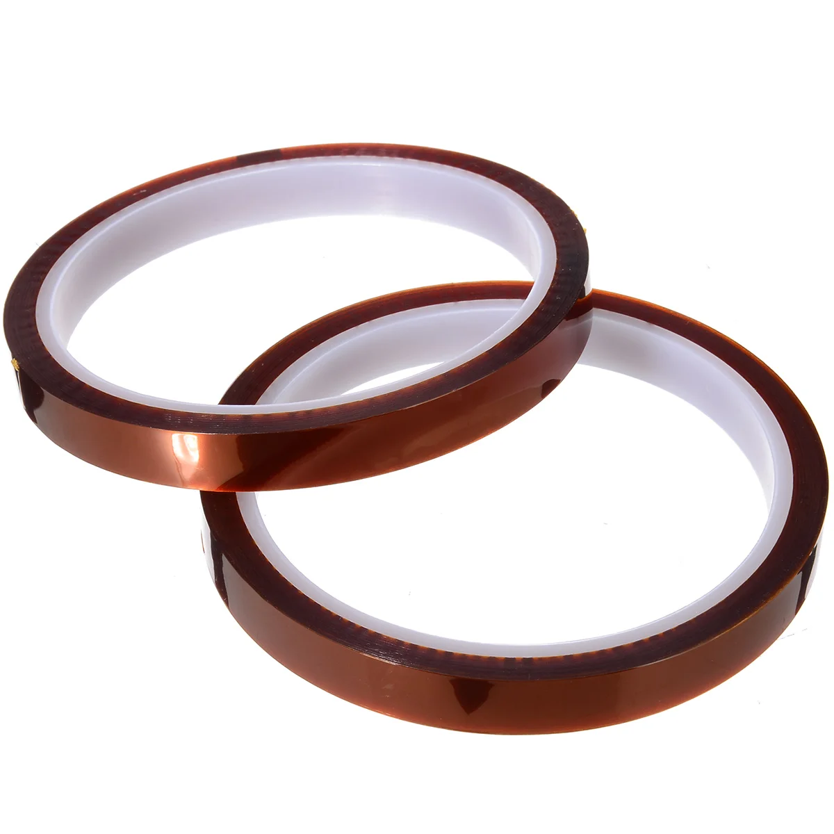 2Pcs 10mm x 33m Adhesive Tape Sublimation High Temperature Heat Resistant Polyimide Tape Brown For Home Tools