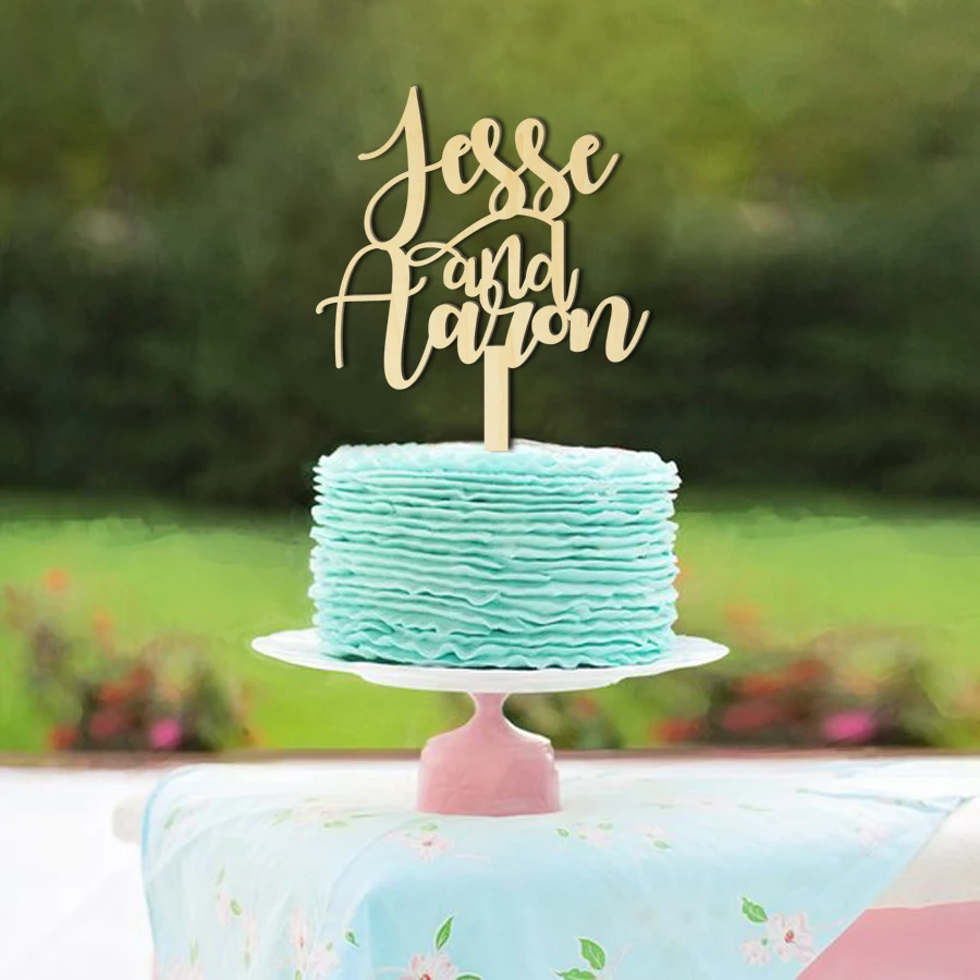 

Customized Wedding Cake Topper,Personalized Cake Topper for Wedding,Anniversary Cake Topper,Wooden Cake Topper,Party Decorations