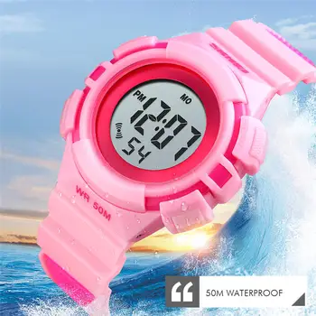 

50m Waterproof Children's Watch Child Watches Swim Outdoor Sports Electronic Clock Premium Brand Kid Wristwatch Alarm Luminous a