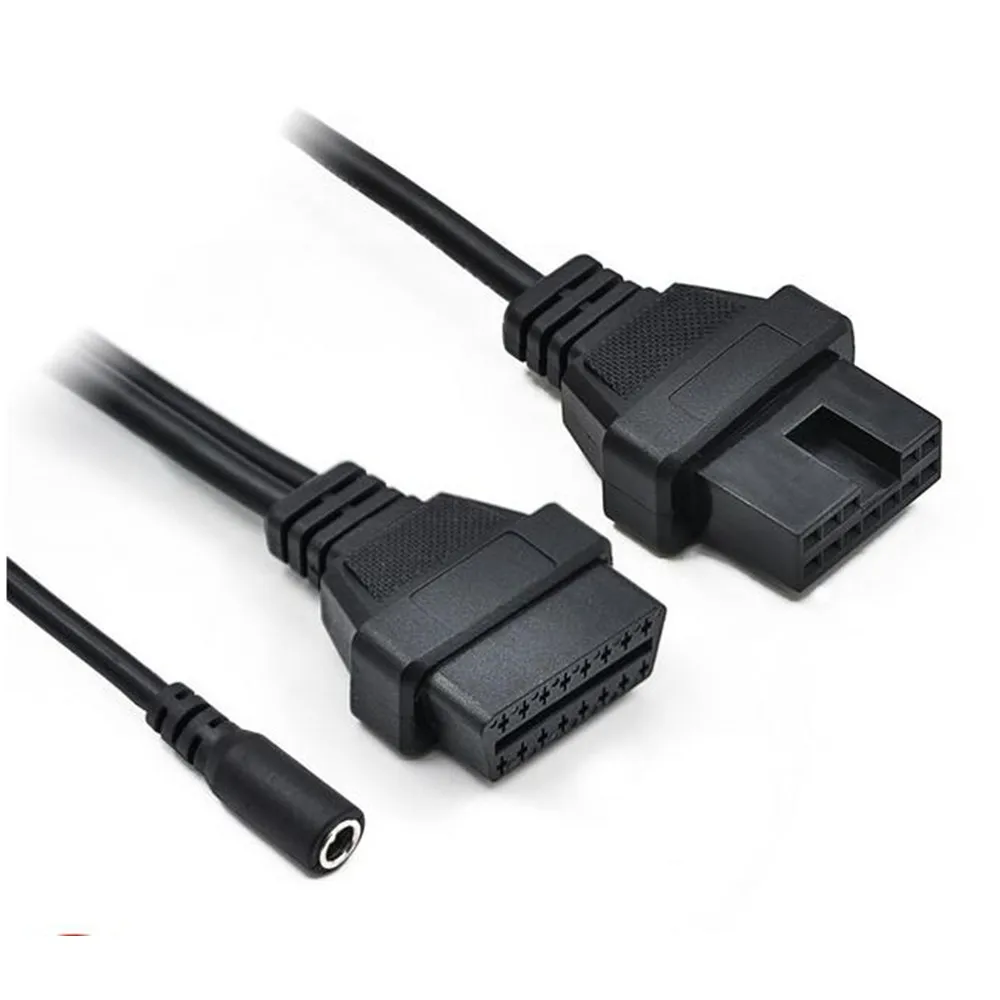 Для 12 Pin до 16 Female OBD 2 Диагностика расширения инструмента OBDII соединительный кабель