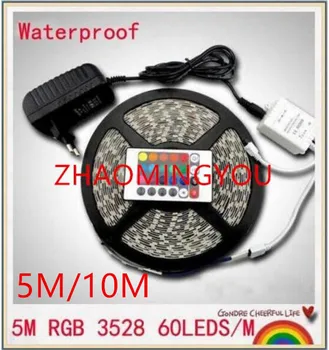 

ZHAO SMD 3528 RGB Led Strip Light 5M 10M 15M Waterproof IP65 60 Led/m Led Strip + 24Key IR Remote Controller+2A Power Supply