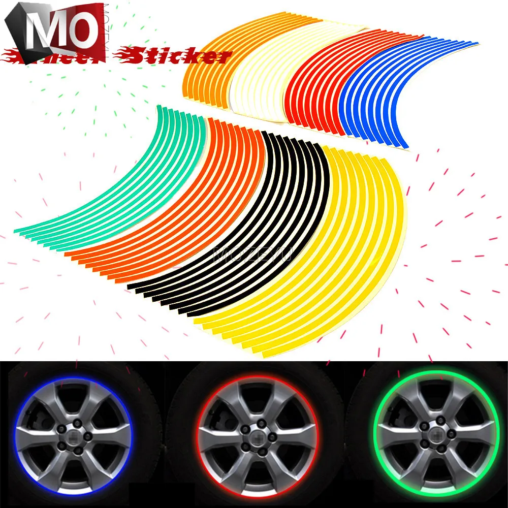 Motorcycle Reflective Decals Rim Tape Motorcycle Wheel Hub Tire Sticker