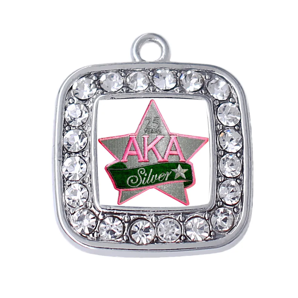 

College Society Jewelry Sticker 1908 Alpha Ka Alpha Greek Letter AKA Charm Pendant For Member Souvenir Bracelet Necklace Making