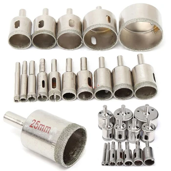 

15Pcs 6-50mm Diamond Drill Bits Set Hole Saw Cutter Tool Glass Marble Granite C