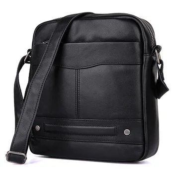Man Black Shoulder Crossbody Bags Cow Leather Business Dress Vintage Fashion Men Messenger Small Bag Brand Designer Male Bag Man Black Shoulder Crossbody Bags Cow Leather Business Dress Vintage Fashion Men Messenger Small Bag Brand Designer Male Bag