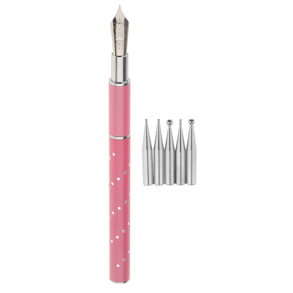 Pink Gel Design Painting Pen Nail Art Brush Set For Salon Manicure DIY Tools