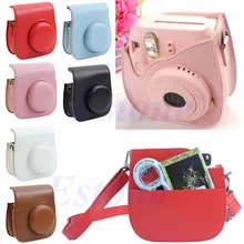 Correa de hombro de cuero bolsa de proteger caso de la bolsa para fujifilm instax mini 8