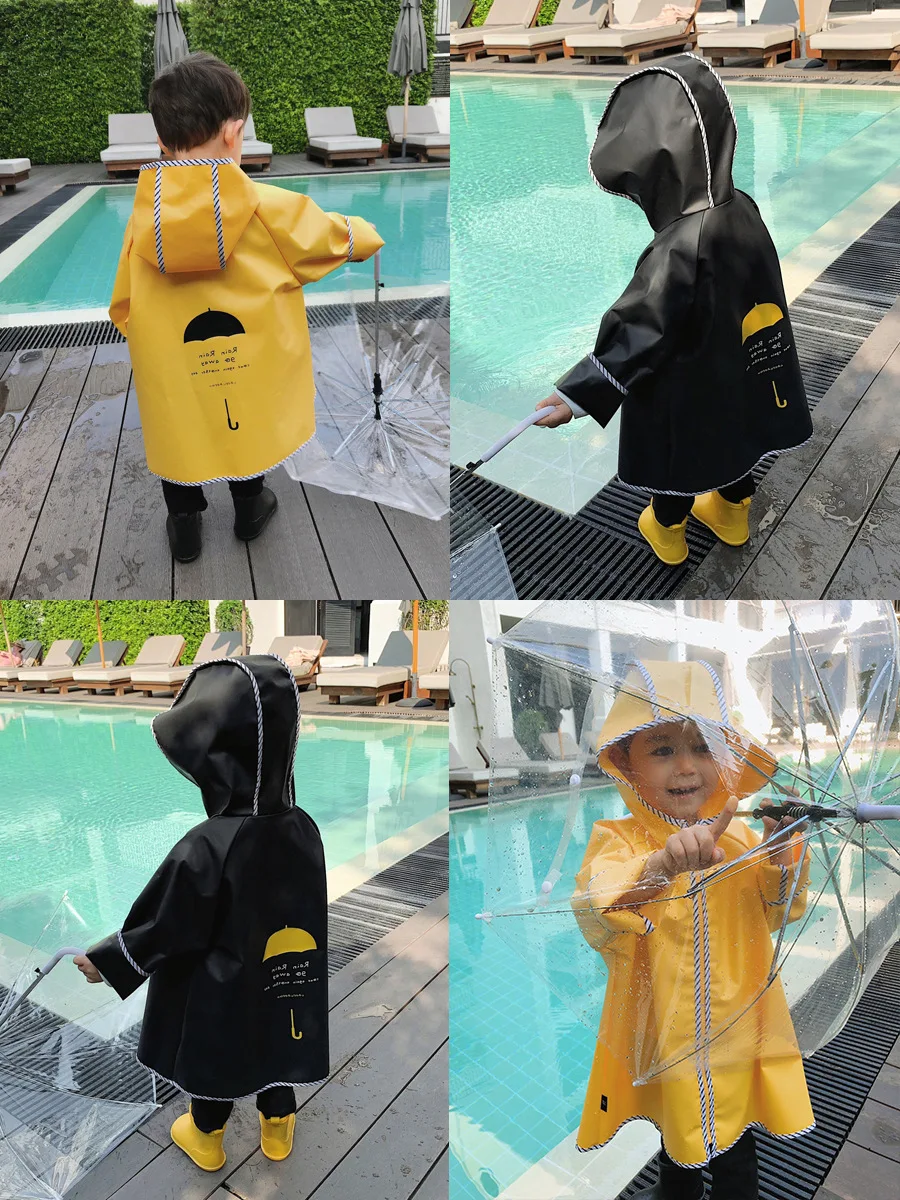 75-125 см водонепроницаемый дождевик для детей, дождевик для малышей пончо для мальчиков и девочек, куртка-дождевик для учеников начальной школы
