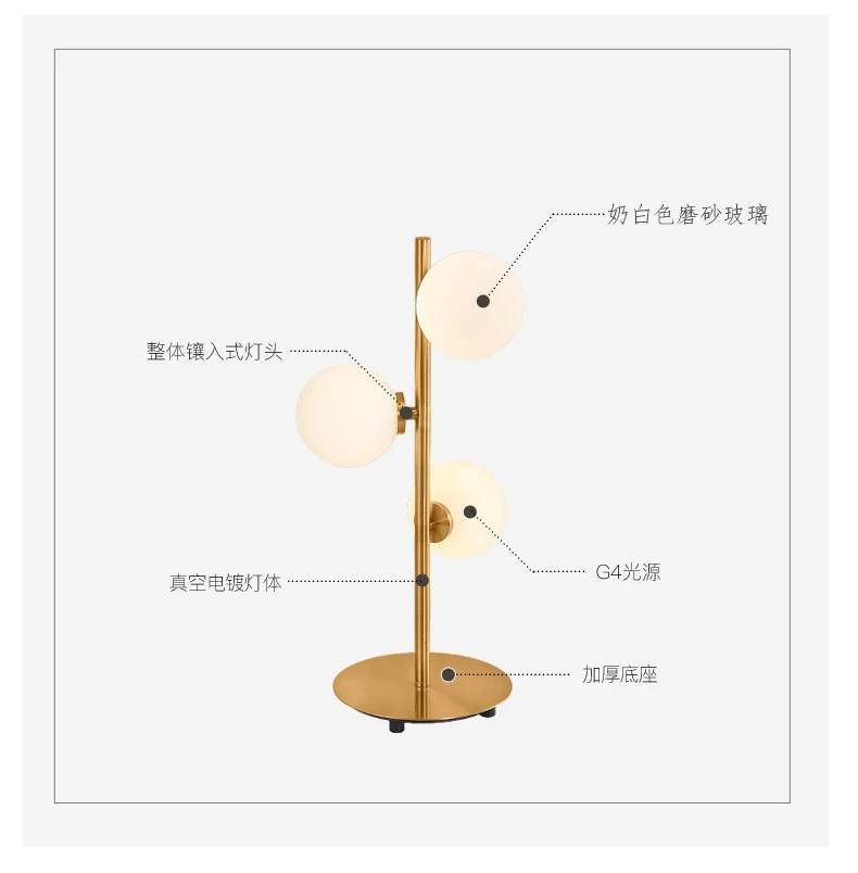 Современный Стекло шарики настольные лампы светодиодный Обеденная Настольная лампа для Спальня Лофт прикроватный молекулярная лампы G4 держатель лампы Домашнее творчество