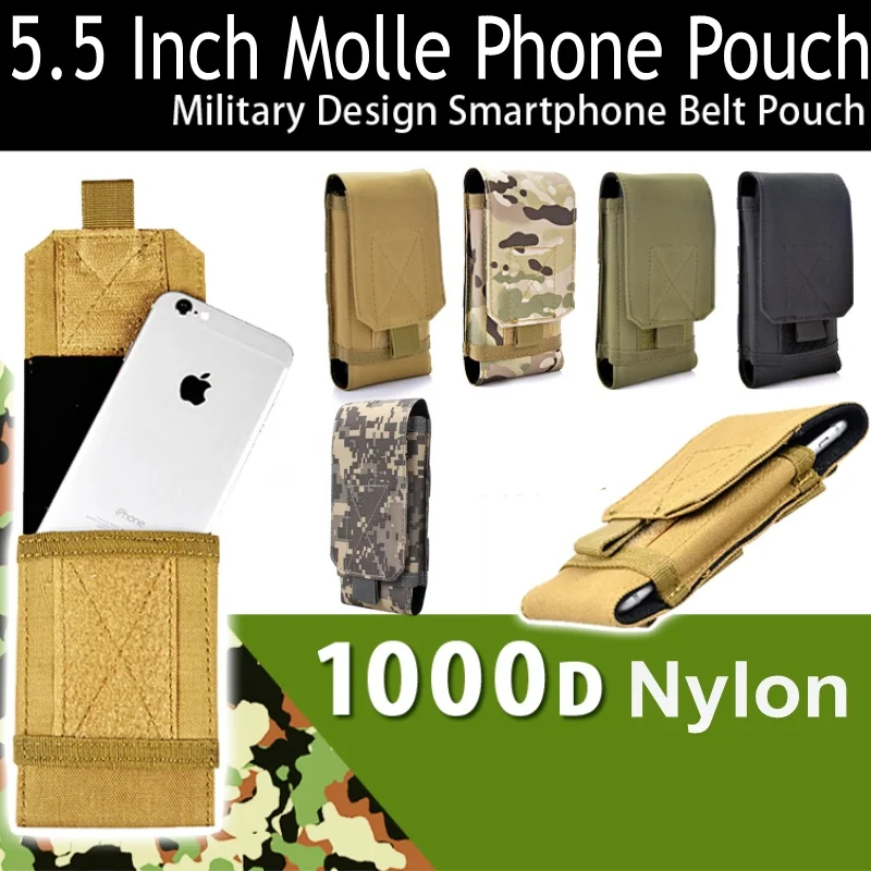 

Abay 5.5 Inch Molle Phone Pouch Tactical Cell Phone Case Outdoor Sports Hunting Running Waist Belt Mobile Phone Holster Bag