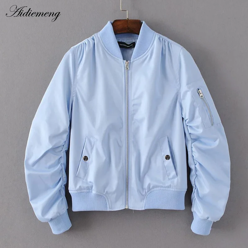 2018 Spring Casual Bomber Jacket Women Basic Jacket Pocket Zipper Windbreaker Tops Fashion Coat Female Stand Collar Outerwear 2018 Spring Casual Bomber Jacket Women Basic Jacket Pocket Zipper Windbreaker Tops Fashion Coat Female Stand Collar Outerwear