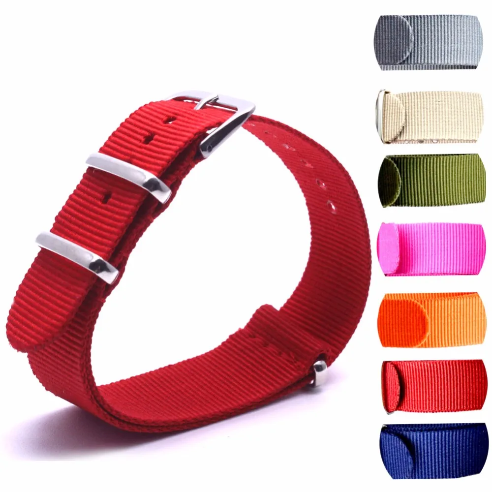 BUMVOR 10PCS Top Quality 16/ 18mm 20mm 22mm 24MM Navy White Red Diver 3 Keepers NATO Waterproof Nylon Strap Watch Band
