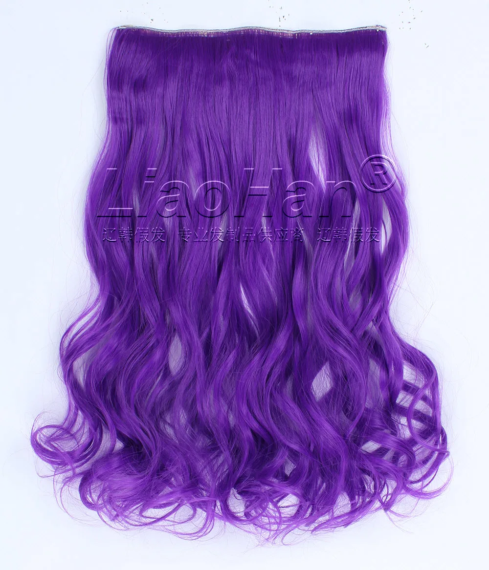 New Fashion Colorful Hairpieces 22" /120g Long Curly Clip in Hair