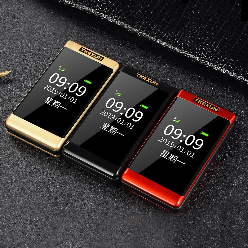 Цена Tkexun раскладушка мобильный телефон двойной дисплей SOS Быстрый вызов русский большой ключ Bluetooth дешевая цена фонарь флип телефон