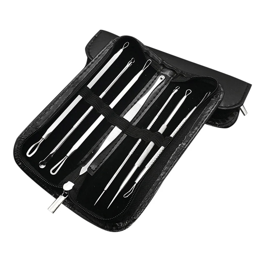 7 Pcs/Set Blackhead Acne Remover Tool Stainless Steel Comedone Pimple Blemish Extractor With Case OA66 | Красота и здоровье