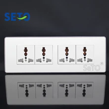SeTo 118 Тип четыре порта три отверстия разъем питания 10A 250 в панель выход настенная пластина Keystone Лицевая панель