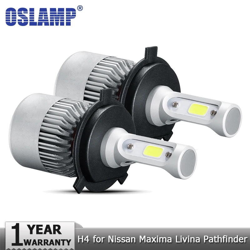 Oslamp H4 Hi Lo Beam Car LED Headlight Bulbs COB 72W 8000lm Auto Headlamp Led Light 12v 24v for