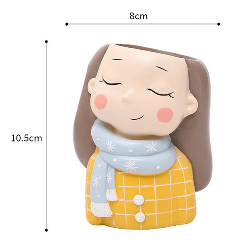 Resin Flowerpot Cactus Succulent Planter Pot Vase Desktop Ornament Figurines Valentine Gift Present	