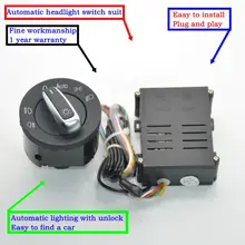 OEM headlight switch + automatic headlight controller for VW Passat B5 Lavida Bora Polo Golf 4 new Jetta Santana New Beetle 5ND doxa chrome headlight switch auto sensor light for vw passat b5 new bora polo golf mk4 jetta 4 santana 5nd941431b 5nd 941 431 b
