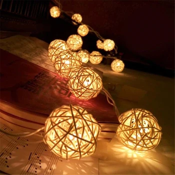 

5M LED Cotton Light string 220V Christmas Fairy Decorative light Rattan balls lamp Warm White Party wedding garden garland JJ20