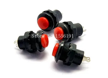 

20PCS 2 Pin Push button switch DS-313 12mm 0.5A/250VAC Automatic reset switch Non-locking Momentary Red