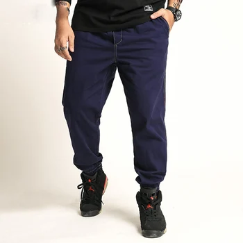 

2018 Spring and Autumn Large size Casual pants Plus Fertilizer to increase Loose pants Men's Elastic Beam pants Size 6XL