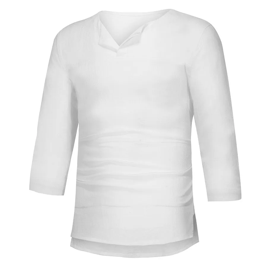 2019 fashion swimming suit for men long solid color cotton and cropped seven-quarter sleeve shirt camiseta surf hombre 30J22 (9)