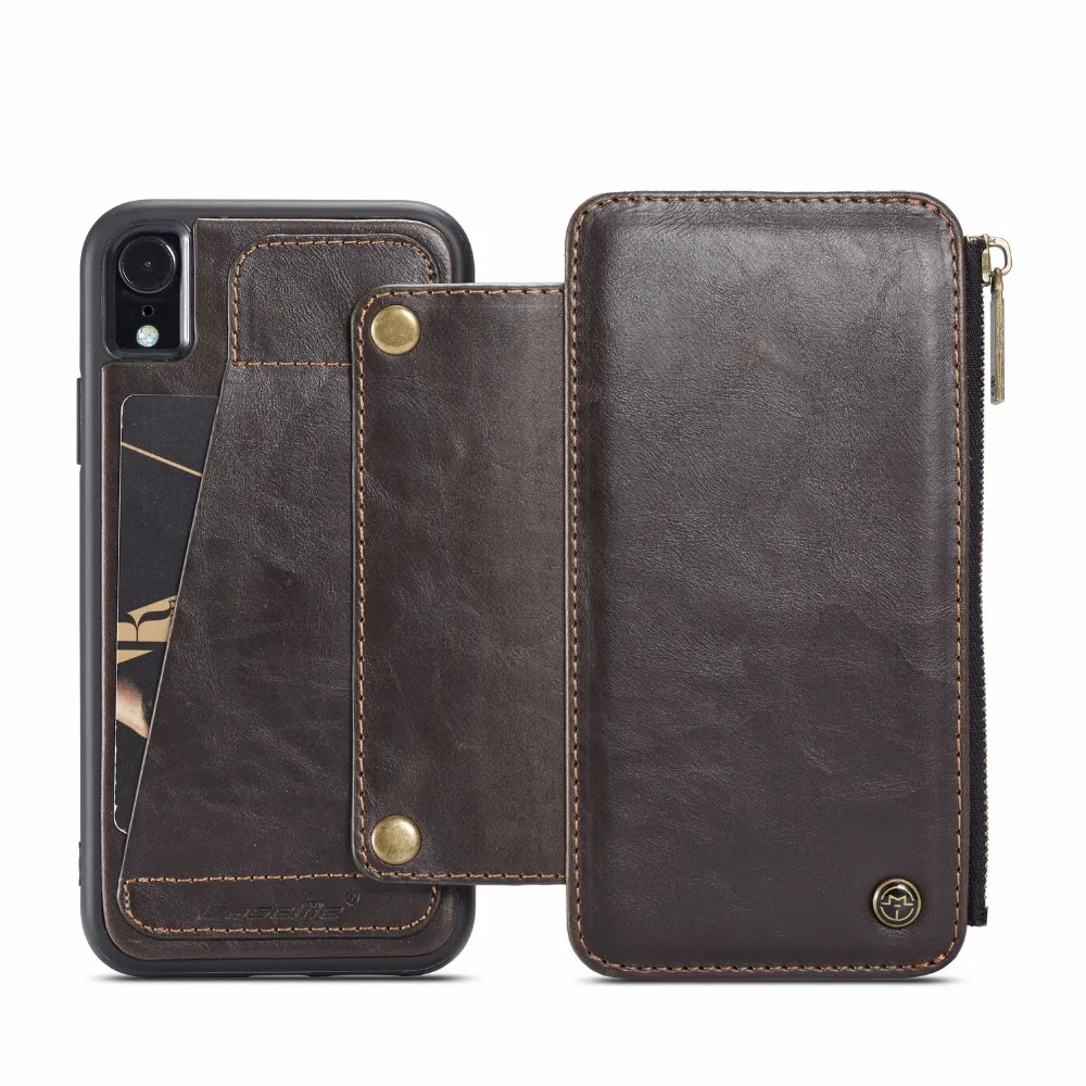 Для iPhone XS Max XR 11 Чехлы CaseMe съемный кожаный чехол портмоне с откидной крышкой