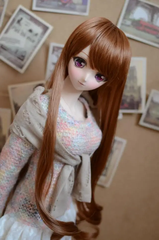 BJD куклы парики длинные вьющиеся сосновые Орех Серебряные Колокольчики цвет