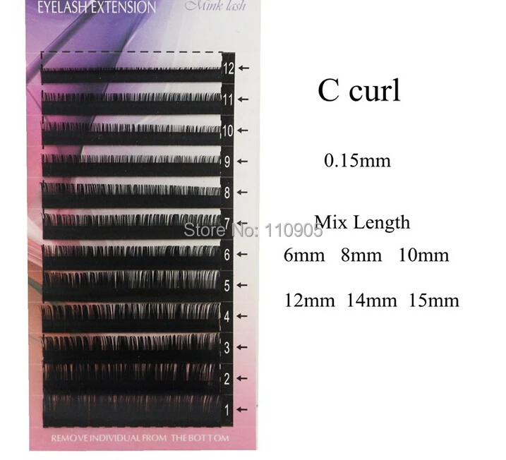 

Wholesale 0.15Th,C Curl,Mix Length/Size Indivual Eye lashes,6-15mm 18rows,Soft and Natural,Korea Lash Makeup Lash Extension