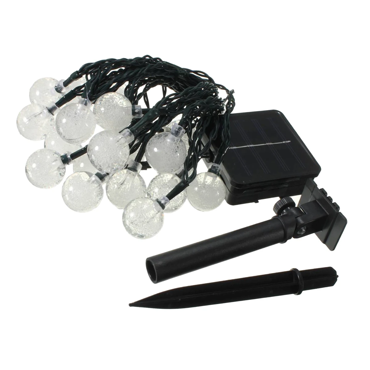 

20 LED 4.8M Crystal Ball Solar Powered Outdoor Fairy String Lights for Garden Patio Fence Christmas Wedding Party(Warm White)