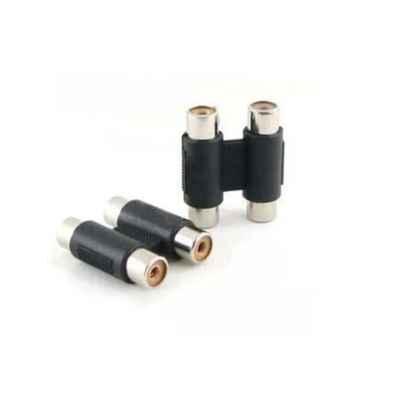 10 Pcs Doppia Porta 2 Rca Av Presa Femmina Joiner Accoppiatore Adattatore Connettore