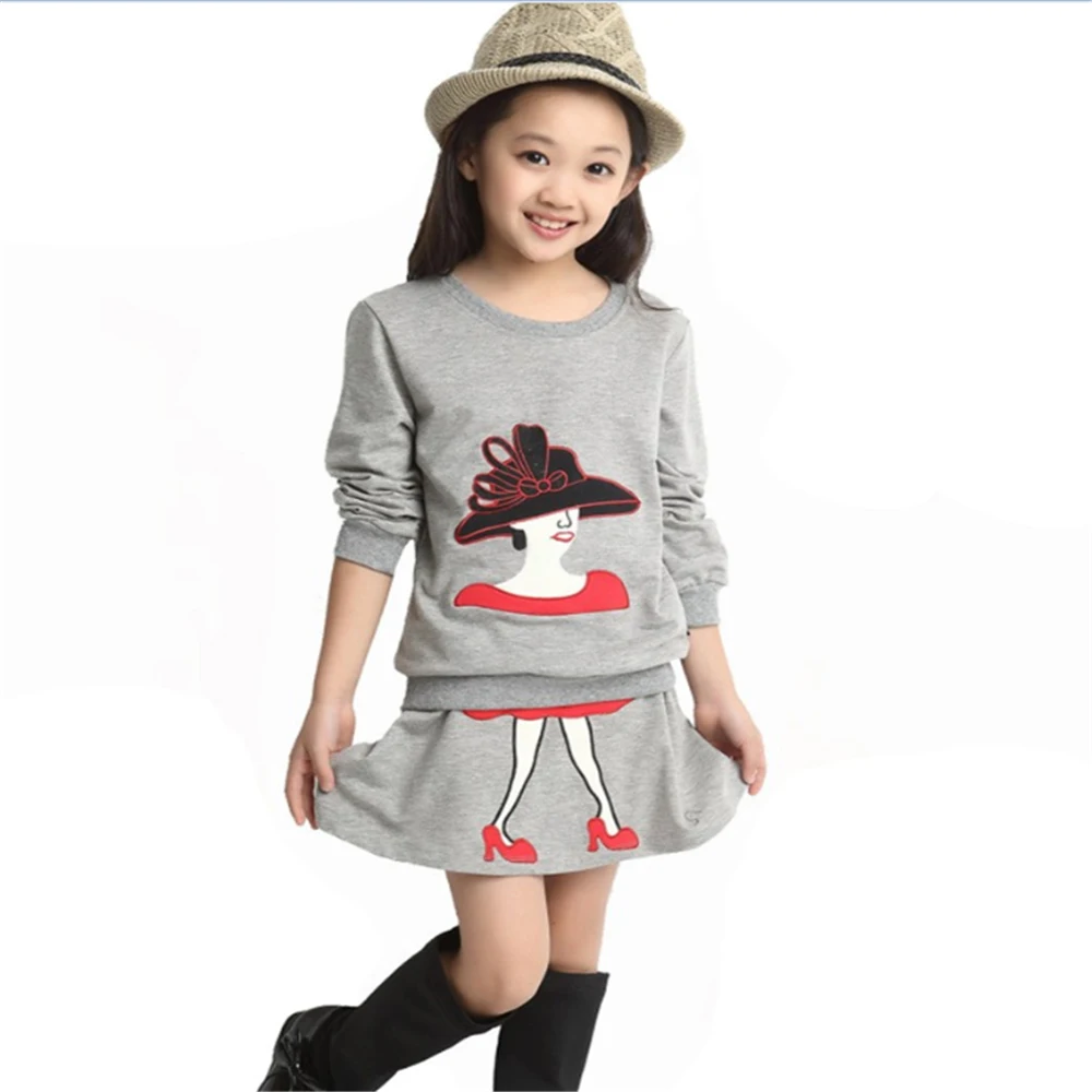 Autumn Toddler Girls Clothing Set Kids 2Pcs Suit Top Coat+Skirt Girls Long Sleeve Winter Outfit Christmas Clothes