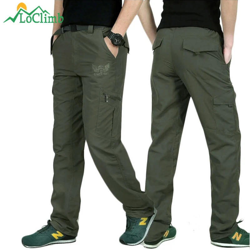 LoClimb al aire libre de secado rápido pantalones para los hombres de verano de montaña escalada pesca pantalones del ejército Trekking deporte impermeable pantalones AM005 LoClimb al aire libre de secado rápido pantalones para los hombres de verano de montaña escalada pesca pantalones del ejército Trekking deporte impermeable pantalones AM005