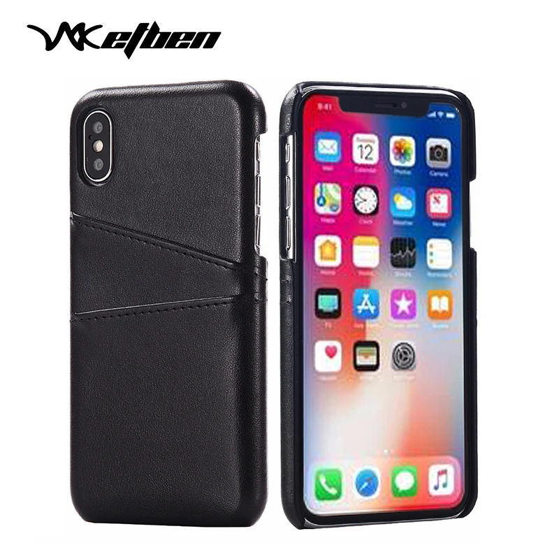

W7ETBEN PU Leather case For iPhone XS MAX XR Silm Back Case Protective Cover with Card Holder For iPhone XS X 8 7 6S 6 Plus