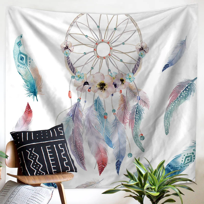 

Polyester Fabric Dreamcatcher Tapestry Wall Hanging Throw Bohemian Door Curtain Bedspread Home Decor Drop Shipping