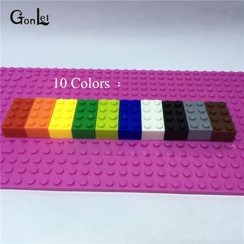 100 шт./лот 2X4 H * DIY игрушка пластиковый строительный блок MOC кирпич для детей