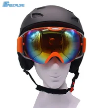Skiing Helmet + skiing goggles double lens anti fog ski eyewear mens womens winter outdoor Extreme Sports snow snowboard Helmet