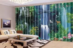 3d шторы цена Большой водопад, мост красивые и практичные плотные s в гостиной спальня